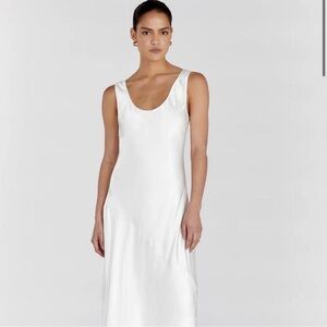 Dissh Lea White Satin Maxi Dress